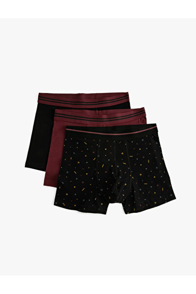 Koton Set boxer din 3 piese, cu talie elastică, imprimeu geometric detaliat