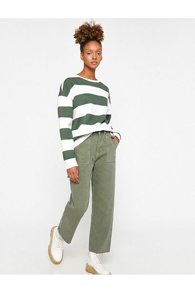 Koton Mikina Crew Neck s dlouhým rukávem a fleecem uvnitř
