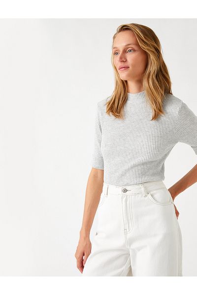 Koton Tricotaj cu mânecă scurtă Pulover Cashmere Texturat