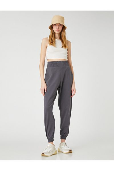 Koton Jogger Sweatpants Extra High Waist with Pocket Detail