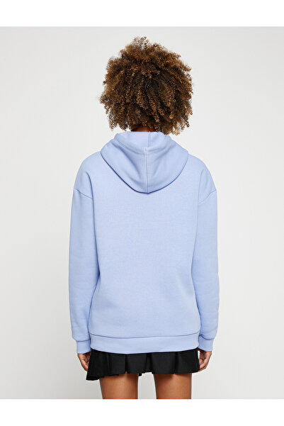 Koton Oversize mikina s kapucí a potištěným dlouhým rukávem