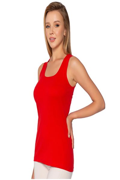 Modaley Giyim Women's 6-Piece Colorful Rib Wide Strap Plain Piping Undershirt -Ml01