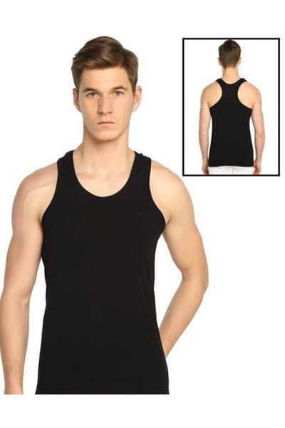 SİERNA 1051 Men's Sports Singlet (XL) Black Single Package Srn-001796