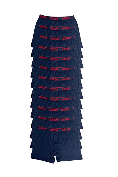 PİERLES 12 Τεμάχια Οικονομικό Lycra Boxer Short Navy Blue -p01