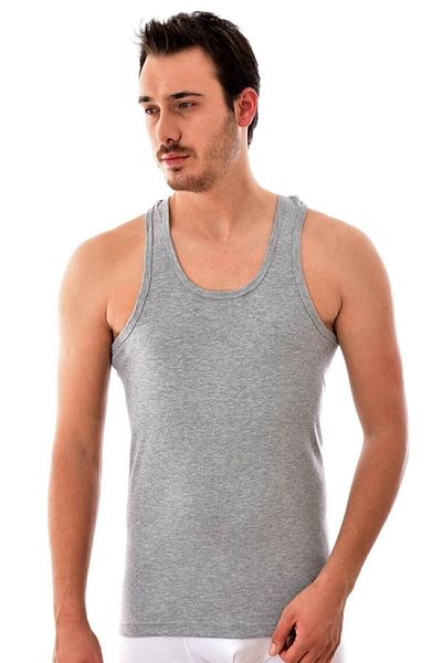 KEYAL Tutku Men's Gray 6-Pack Cotton Combed Cotton Tank Top
