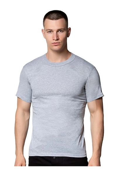 MODA YILDIZ 6-Piece Men's Combed Cotton Gray Crew Neck Undershirt -My0001