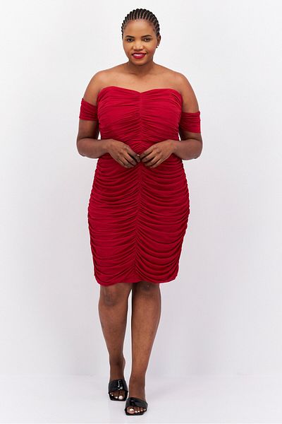 Jaded Rose Women Plus Size Textured Casual Bodycon Dress, Burgundy