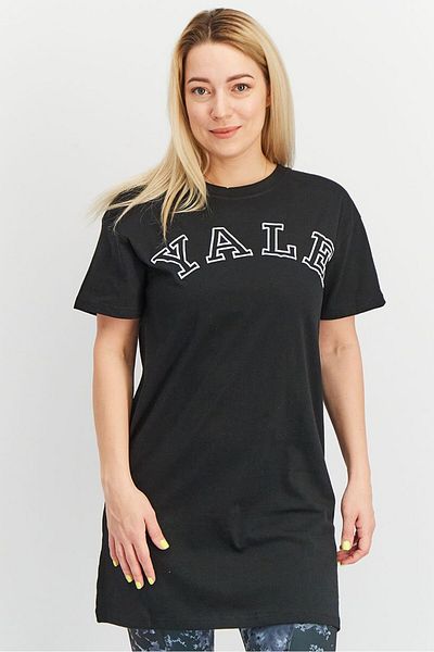 Yale Women Crew Neck Short Sleeve Graphic Top, Black