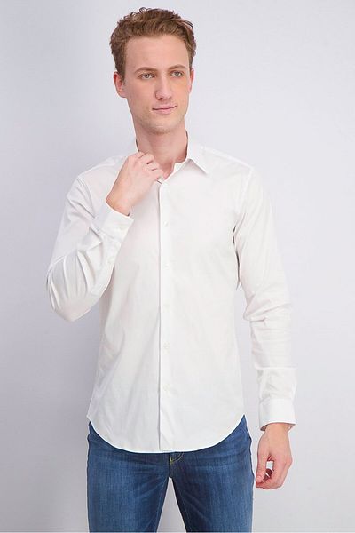 THEORY Men Regular Fit Sylvain Wealth Casual Shirt, White