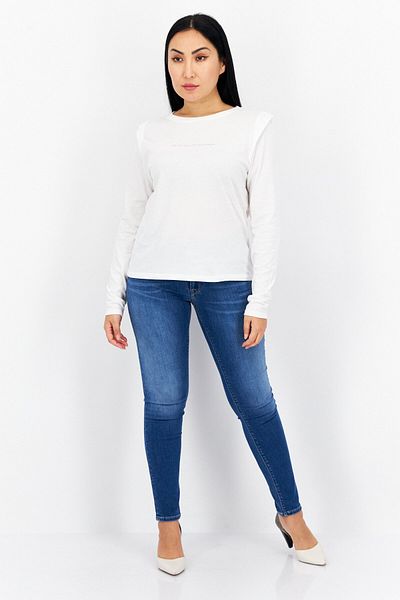 s.Oliver Women Round Neck Long Sleeve Graphic Print Top, White