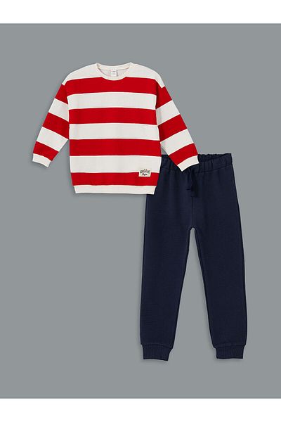 LC Waikiki Lw - Crew Neck Long Sleeve Boys Sweatshirt and Sweatpants Bottom Set of 2