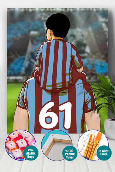 Picasso Sayılarla Boyama 40x50 Tuval Fırça Boya Dahil Bordo Mavi Aşkımız