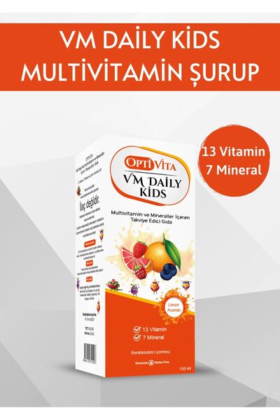 Optivita Multivitamin Çocuk Şurubu 3 Adet | VM Daily Kids Çocuklar İçin Multivitamin ve Mineral