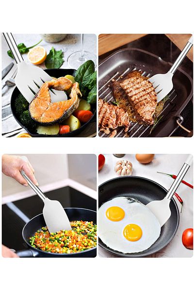 valletta Morenita 2 Piece Heat Resistant Silicone Fireproof Non Stick Serving Set Vanilla