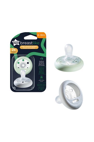 tommee tippee Closer To Nature Breast Like Soother,  Pack of 2,  (6-18 months)