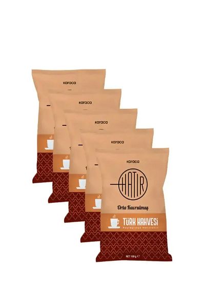 Karaca Hatir Medium Roasted Turkish Coffee with Plenty of Foam 5X100Gr