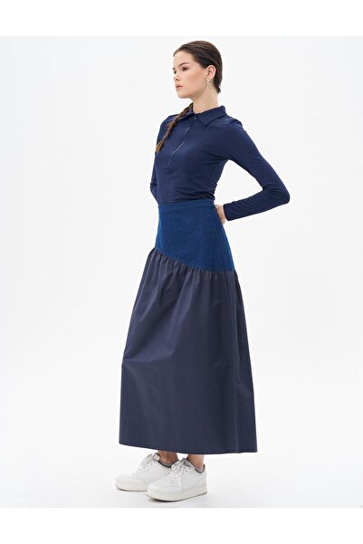 KYR Dark Navy Denim Skirt - Parachute Fabric
