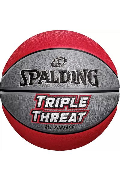 SPALDING Triple Threat Rubber Basketball - Official Number 7, Durable Outdoor/Indoor Field Game