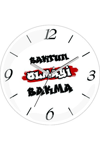 ART HEDİYE Ceas de perete din sticlă reală cu diametrul de 30 de centimetri, cu design curbat, care vă încurajează să nu vă preocupați despre Marea Neagră