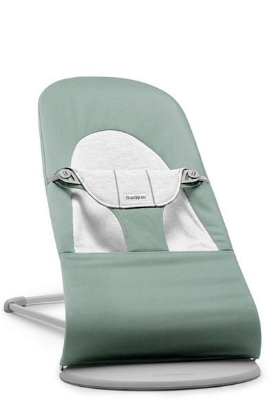 BabyBjörn BABYBJÖRN Bouncer Balance Soft, Cotton/Jersey Light sage/Grey, Woven/Jersey