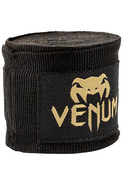 Venum Kontact Boxing Hand Wraps - Black/Gold, 180 in