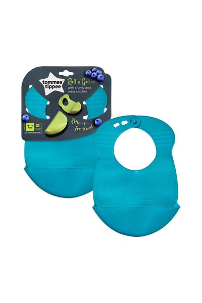 tommee tippee Roll and Go Bib - Purple/Green/ Teal