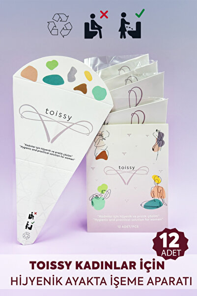 Toissy Kadınlar İçin Hijyenik Ayakta İşeme Aparatı, Tek Kullanımlık 12 Adet