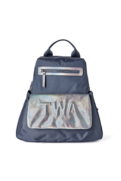 Twinsaction Allegra Bej Deri Detaylı Sırt Çantası