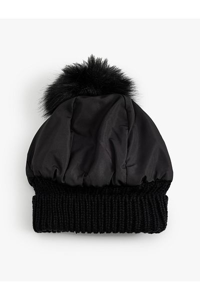 Koton Beret Pompom Detailed Folded