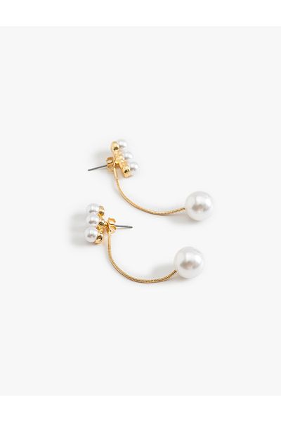 Koton Pearl Earrings - Chain Detailed Dangle