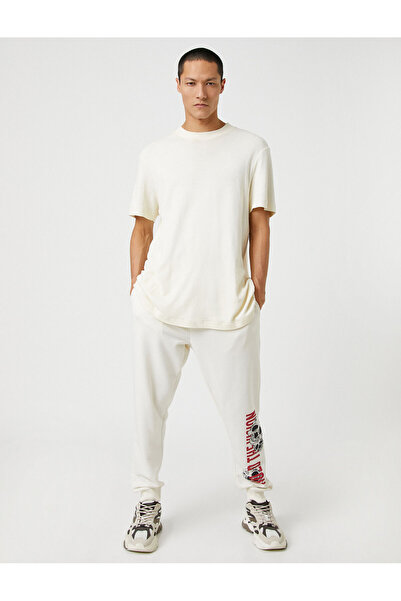 Koton Παντελόνι Jogger με στάμπα κρανίου - με κορδόνι στη μέση και τσέπες