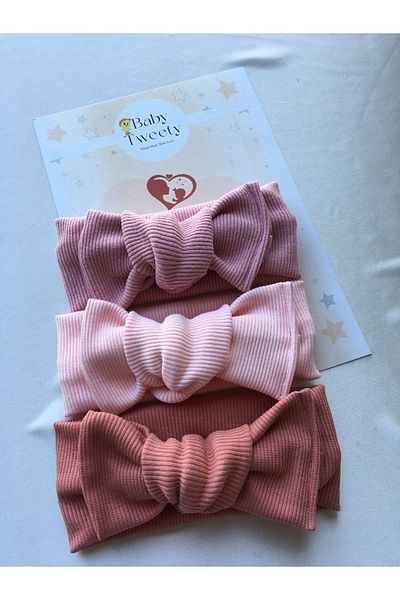 Baby Tweety 3-Piece Handmade Ribbed Baby Girl Bandana