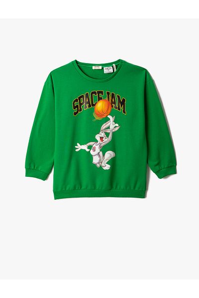 Koton Space Jam Themed Bugs Bunny Printed Sweatshirt Licensed Long Sleeve