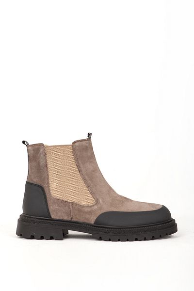 MARCOMEN Men's Chelsea Boots - Genuine Leather, Thick Sole, Mc 18441 Mink