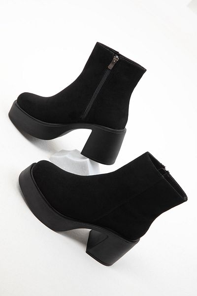 SOHO Černé semišové dámské boty - 19986 Model Bootie