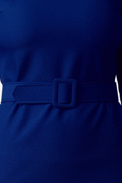 Trendyol Collection Egyenes szabású Saks mini ruha - öves, szőtt, Twoaw25el00190