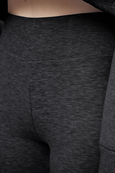 Trendyol Collection Stretch-Strickhose mit hoher Taille – Anthrazitfarbenes spanisches Bein TWOAW25PL00006