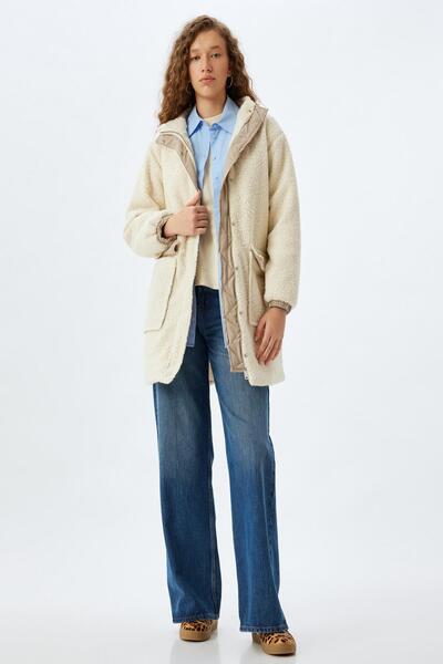 Koton Women's Ecru Coat - 5Wal00002Iw Model