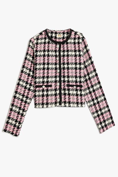 Koton Kids Ροζ Καρό Κοριτσίστικο Μπουφάν 5WKG20088AW