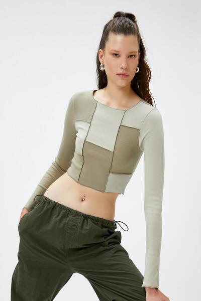 Koton Tricou verde pentru femei - 4WAL10119IK