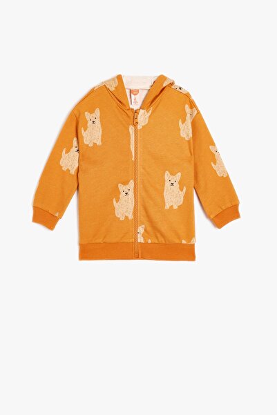 Koton Baby Orange gemustertes Baby-Jungen-Sweatshirt 5WMB10249TK