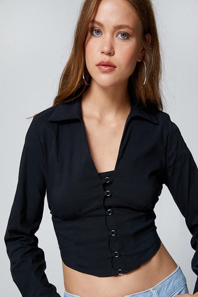 Koton Women's Black Blouse 4Wal60011Iw