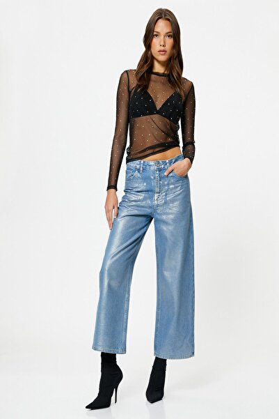 Koton Schwarzes Damen-T-Shirt 4WAK50321EK