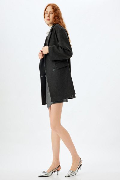 Koton Anthracite Women's Coat 5Wak00188Ew
