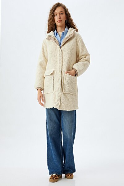 Koton Women's Ecru Coat - 5Wal00002Iw Model