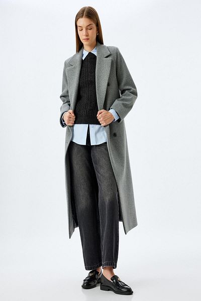 Koton Gray Women's Coat 5Wak00219Ew
