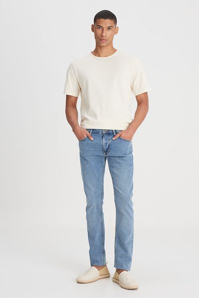 Lee Luke Slim Fit Dar Kesim Normal Bel Mavi Esnek Erkek Jeans