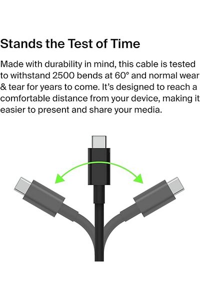 Belkin USB Type C to HDMI 2.1 Cable, 6.6Ft/2M Cable with 8K@60Hz, 4K@144Hz, Hdr, Hbr3, Dsc Hdcp 2.2
