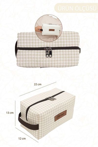mordesign حقيبة العناية بالطفل - ملابس رطبة/جافة وقذرة/نظيفة، حقيبة حفاضات، سلسلة Gingham