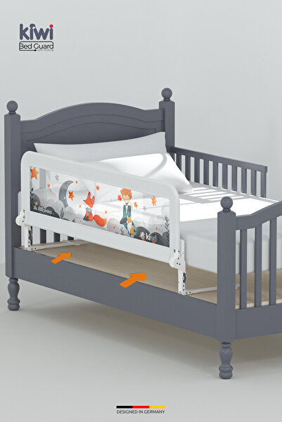 Kiwi Bed Guard Elevator White Color, Penguin Patterned 150 cm Baby Bed Barrier
